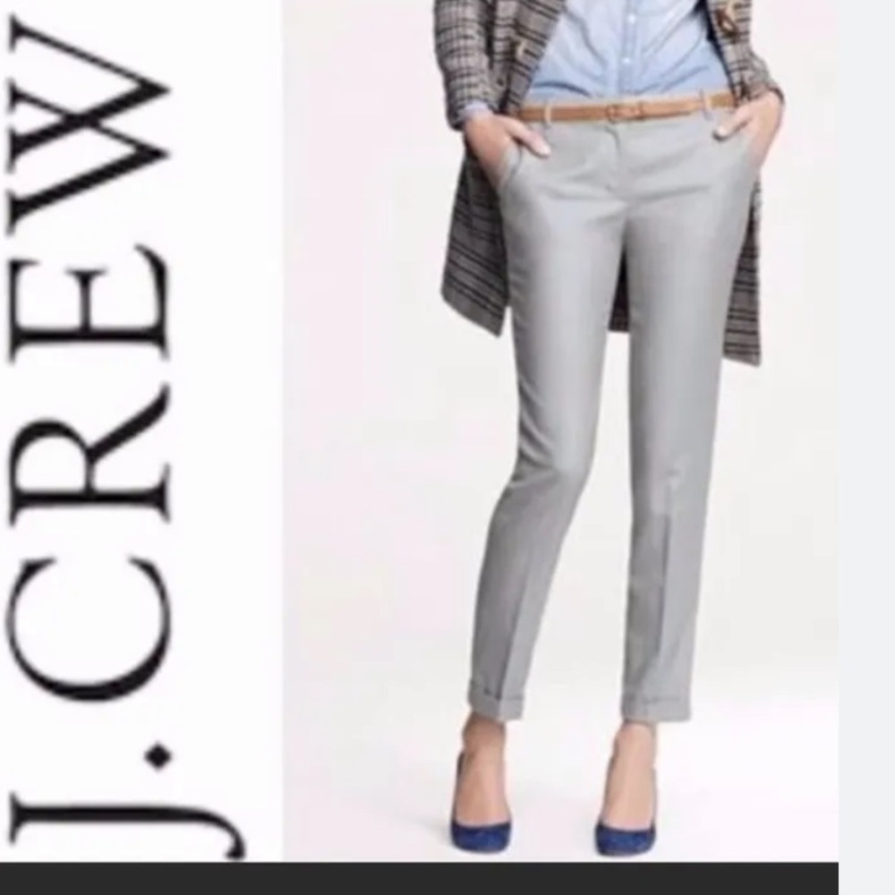 J Crew Café Capri Grey Pleated Pants Size 4